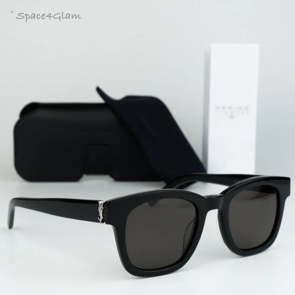 Saint Laurent Men Sunglasses Black Grey Square SLM124 001 BRAND NEW